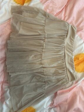 Tiered Chiffon Mini Skirt in Beige